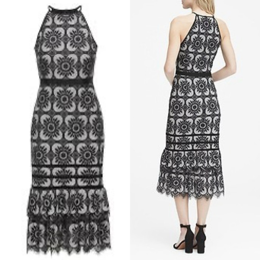 BANANA REPUBLIC Lace Halter Dress